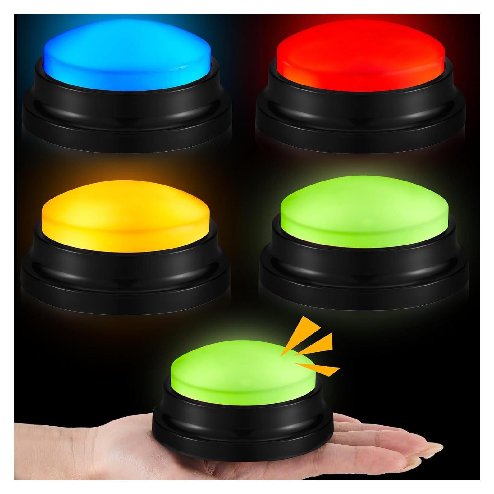 Botones de Respuesta Iluminados Honoson - 4 Pcs Grabables