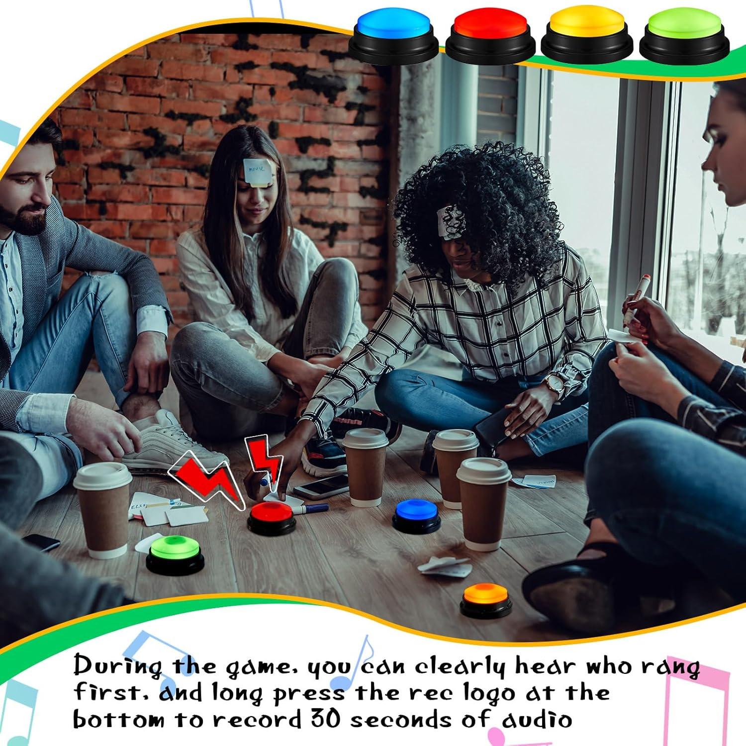 Botones de Respuesta Iluminados Honoson - 4 Pcs Grabables