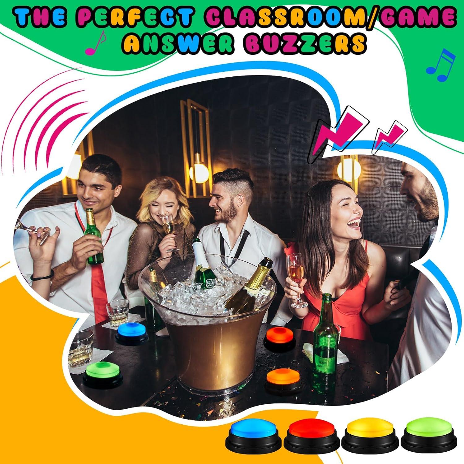 Botones de Respuesta Iluminados Honoson - 4 Pcs Grabables