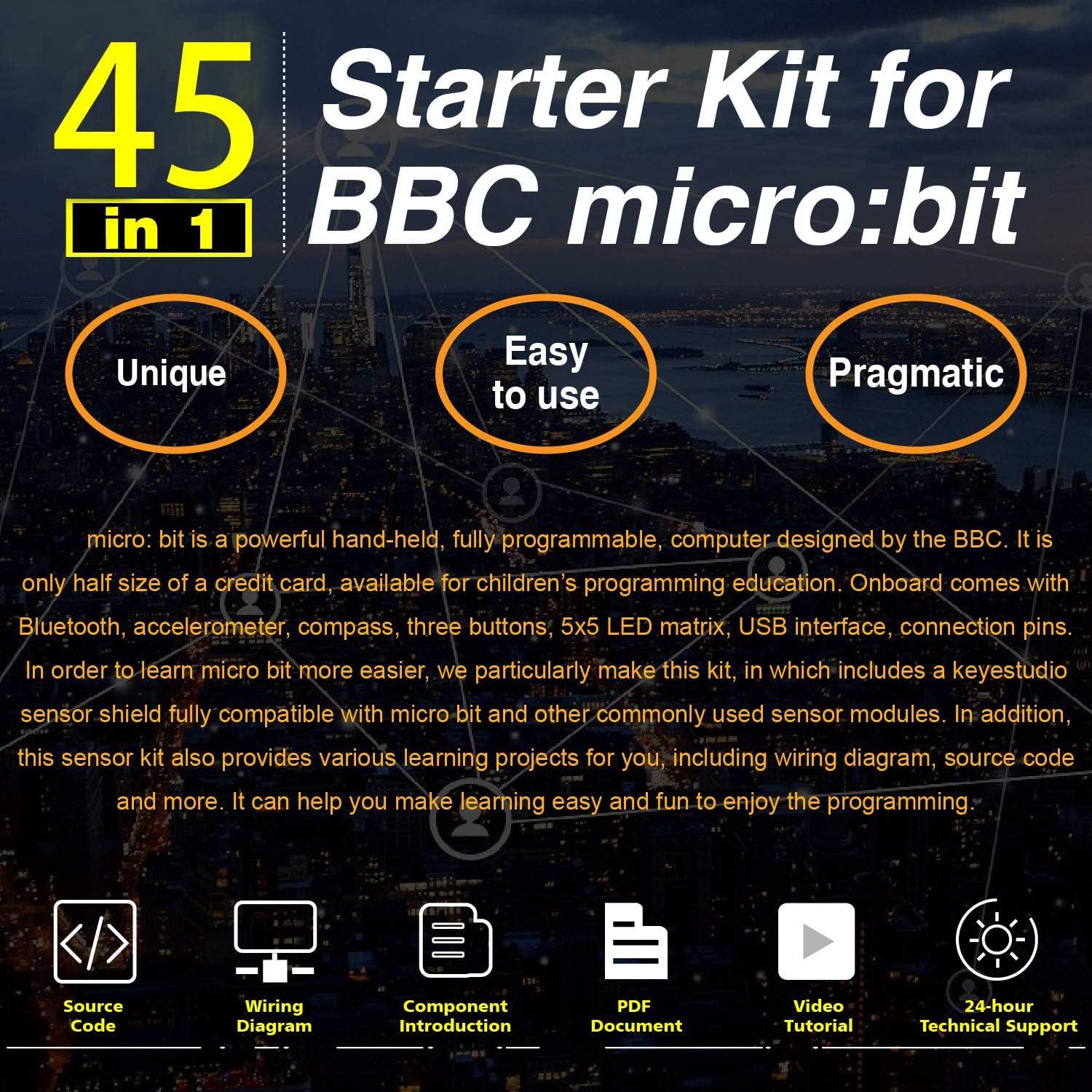 Kit de Inicio 45 Sensores Keyestudio para Micro:bit V2.2