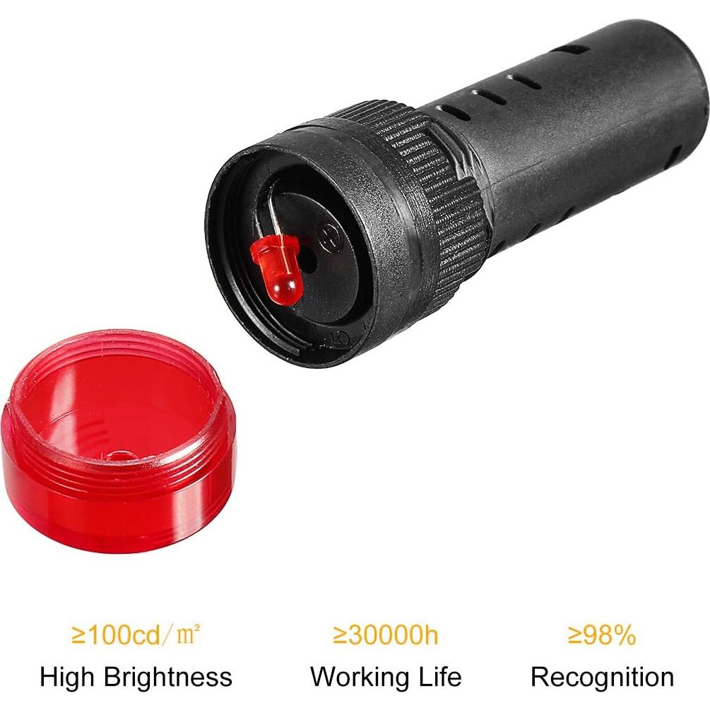 Luz Indicadora LED Roja con Buzzer uxcell 24V 16mm Panel