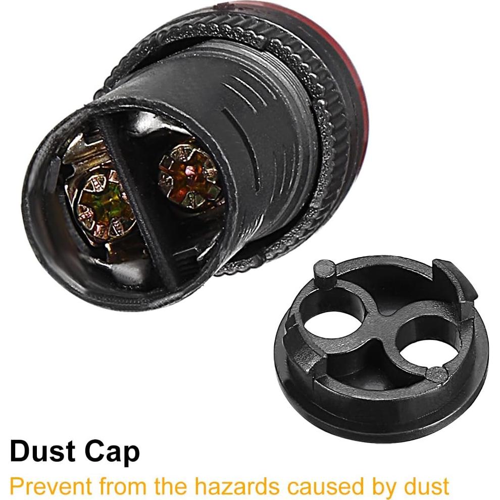 Luz Indicadora LED Roja con Buzzer uxcell 24V 16mm Panel