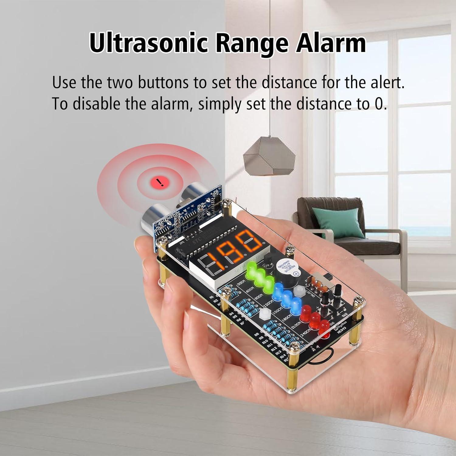Kit de Alarma Ultrasonica DIY MiOYOOW Medidor de Distancia 270cm