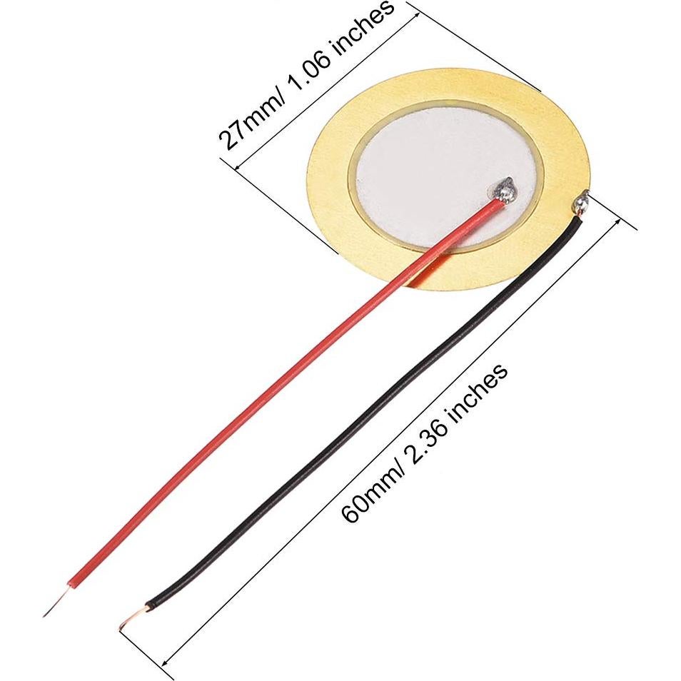Discos Piezoeléctricos uxcell 27mm para Guitarra y Micrófono - 5 Pcs