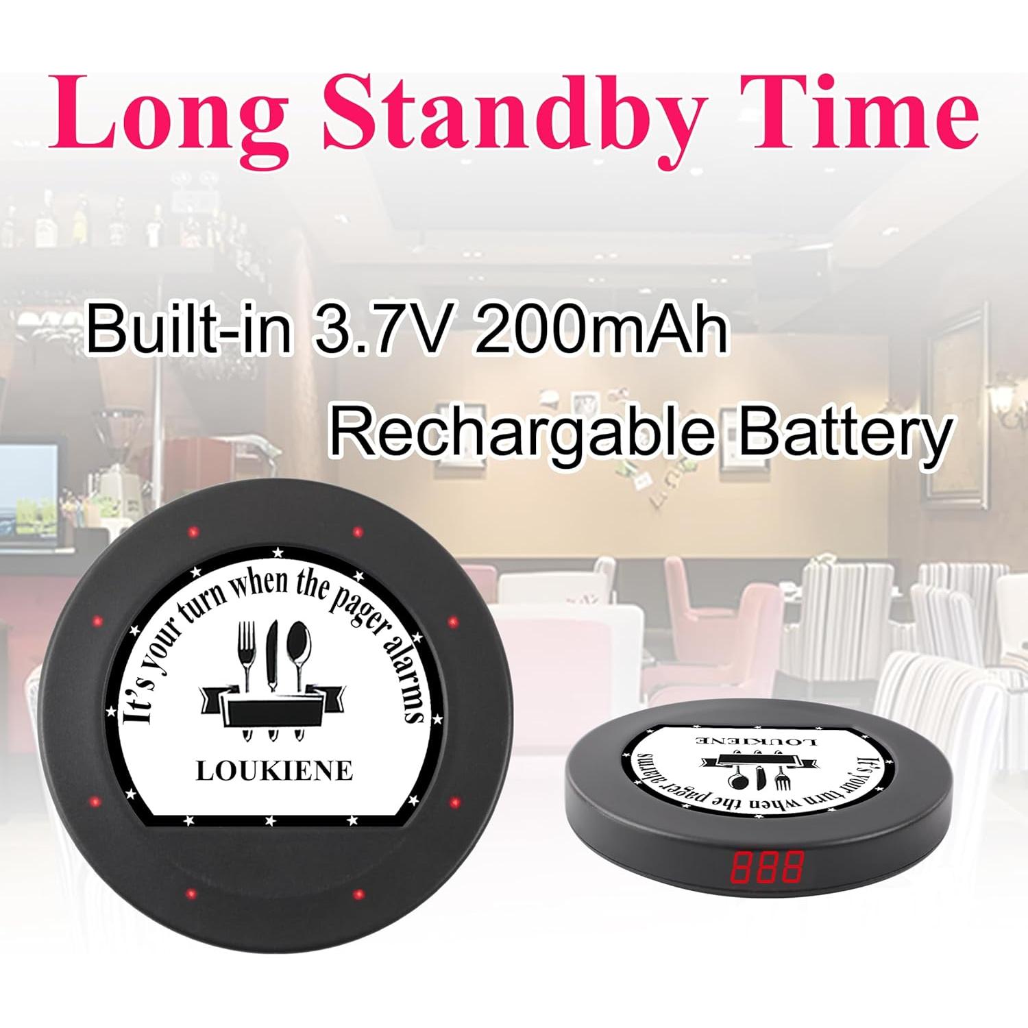 Sistema de Pagers Inalámbricos LOUIKENE 10 Pagers 300m