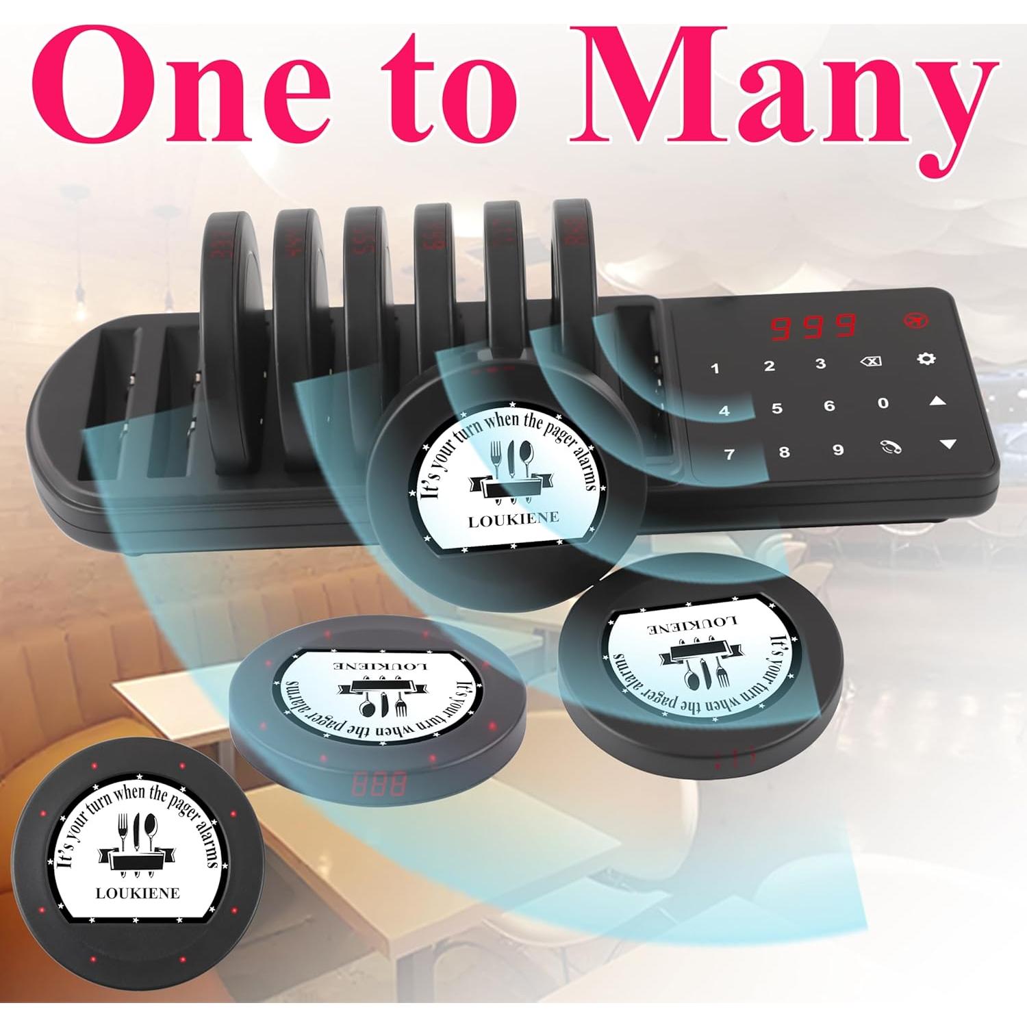 Sistema de Pagers Inalámbricos LOUIKENE 10 Pagers 300m