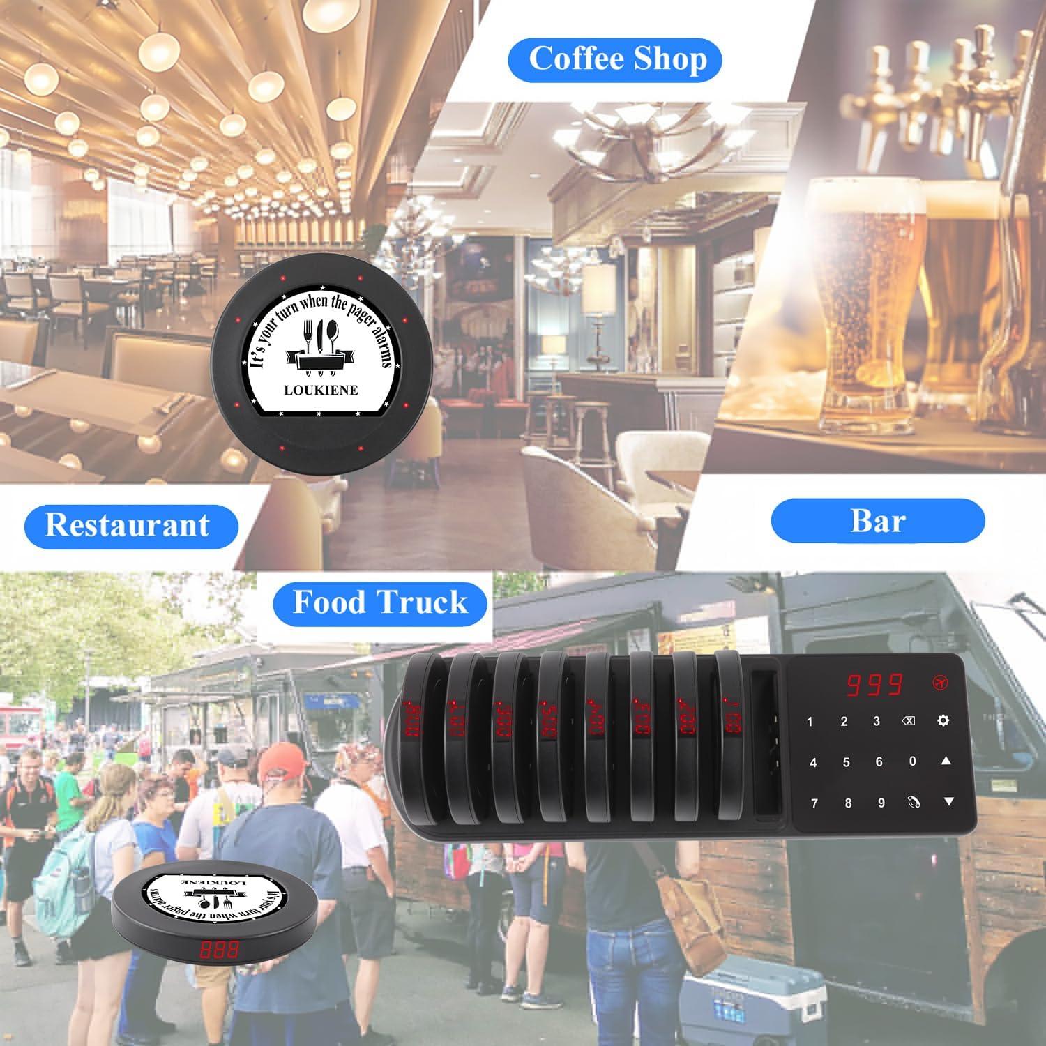 Sistema de Pagers Inalámbricos LOUIKENE 10 Pagers 300m