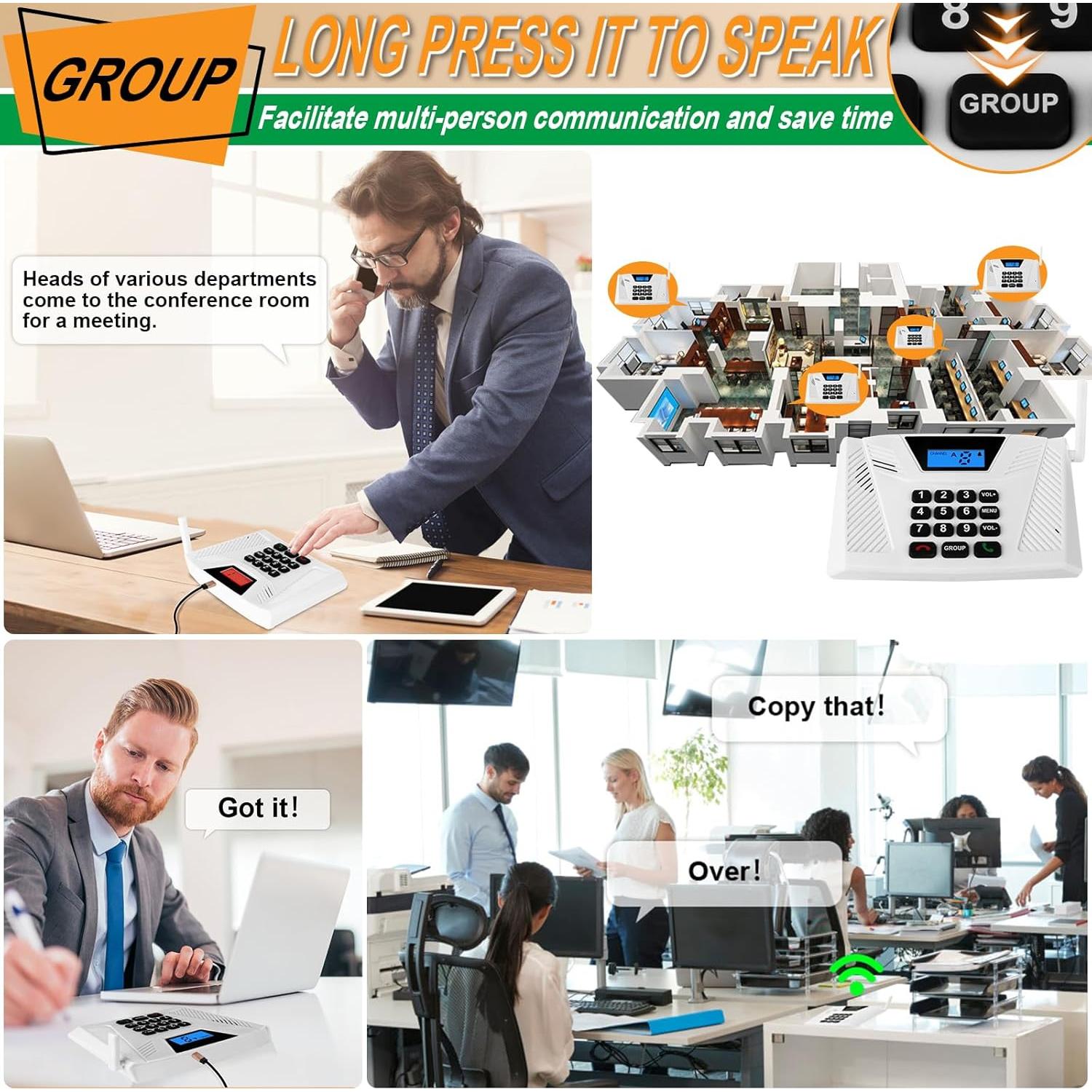 Intercomunicador Inalámbrico Manos Libres SANZUCO F60 - 4 Paquete