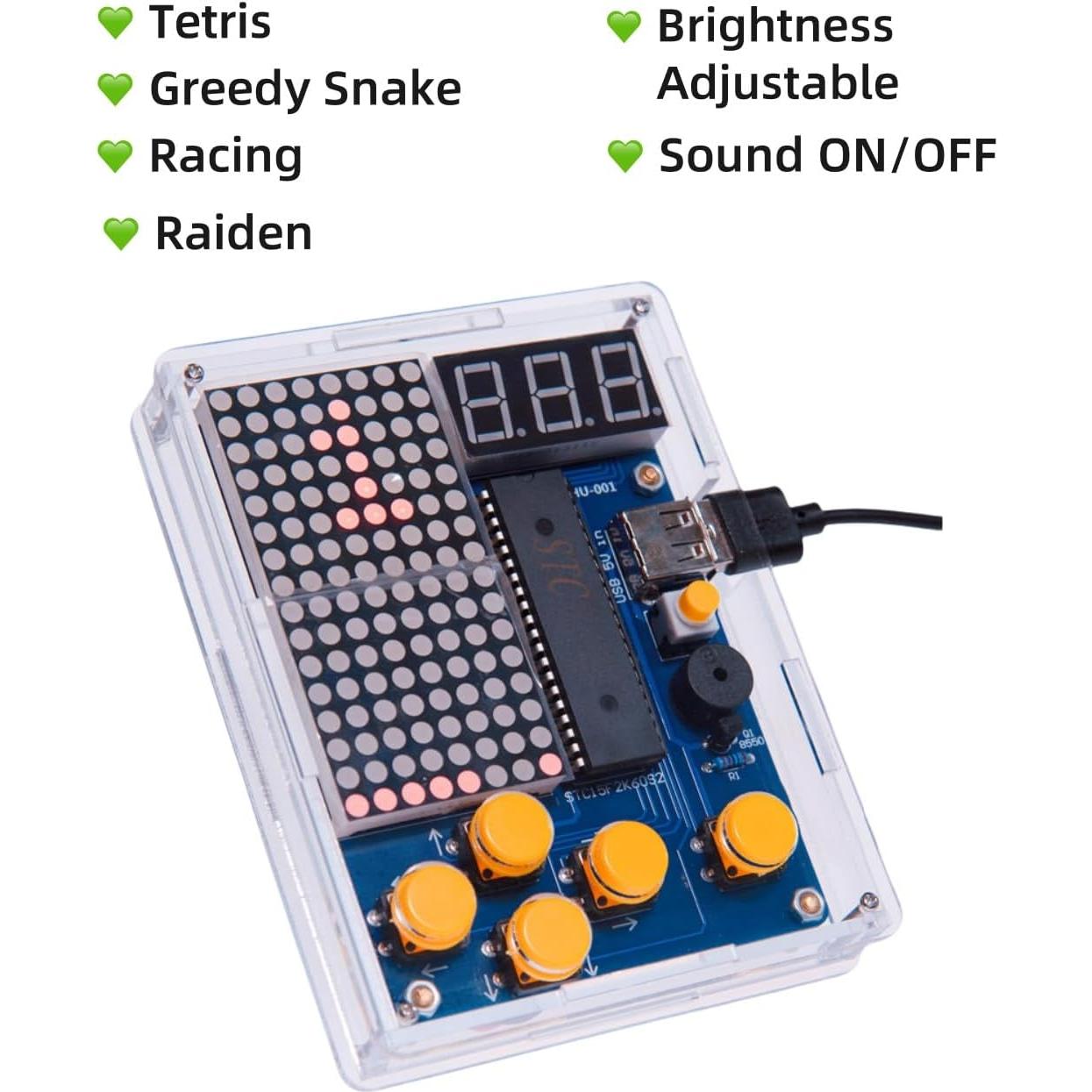 Kit de Soldadura DIY MUXWELL con Pantalla LED y 4 Juegos