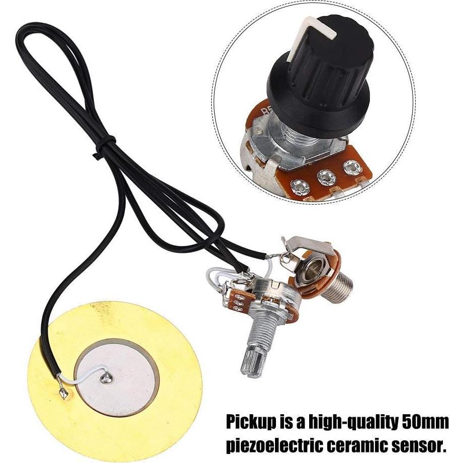 Kit Pickup Piezo Onown 50mm con Amplificador y Jack 6.35mm