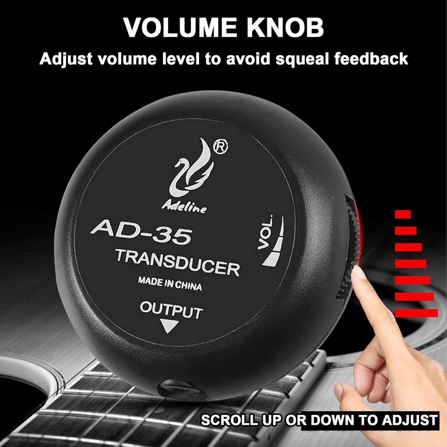 Pastilla Piezoeléctrica para Guitarra y Cuerdas - Mini con Volumen