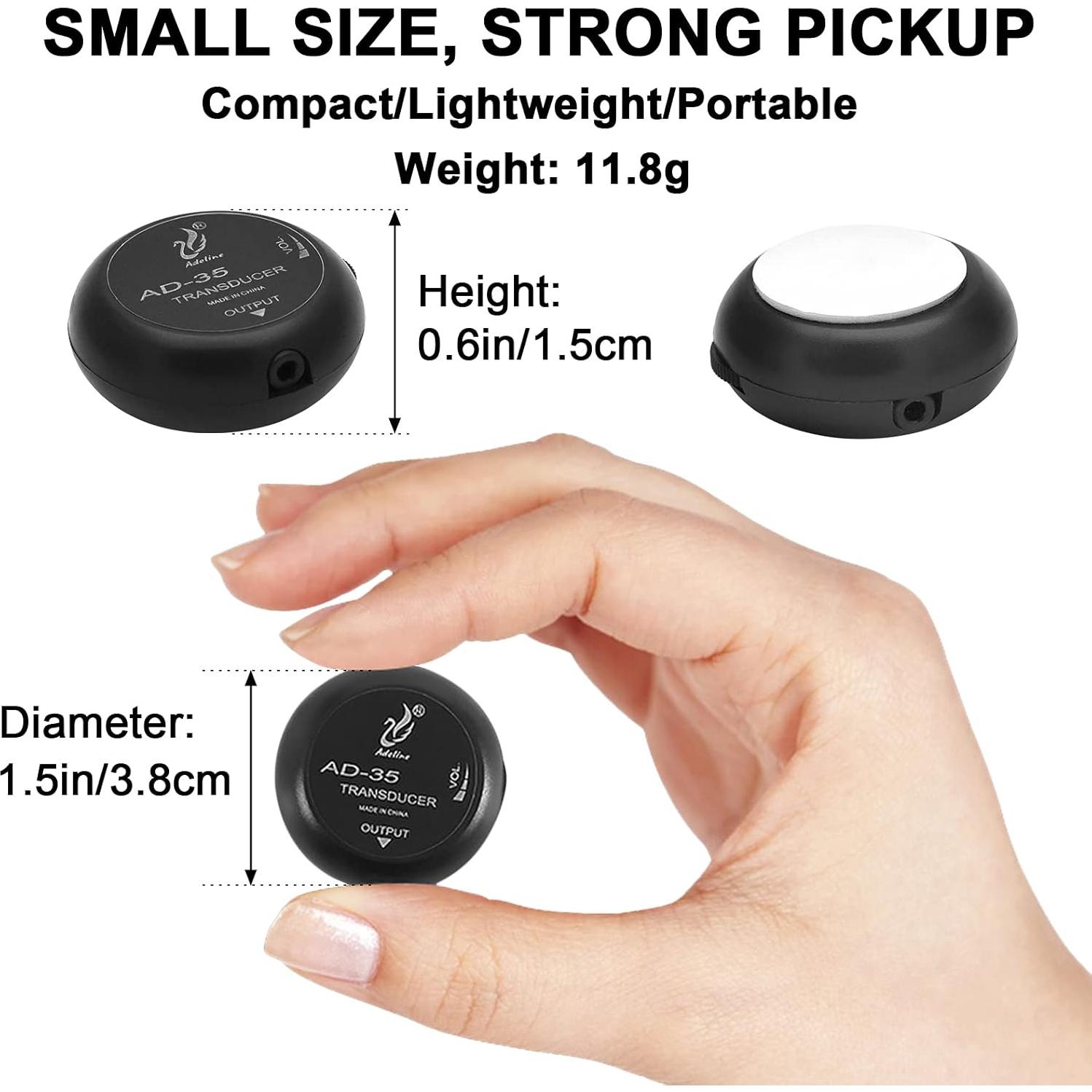 Pastilla Piezoeléctrica para Guitarra y Cuerdas - Mini con Volumen