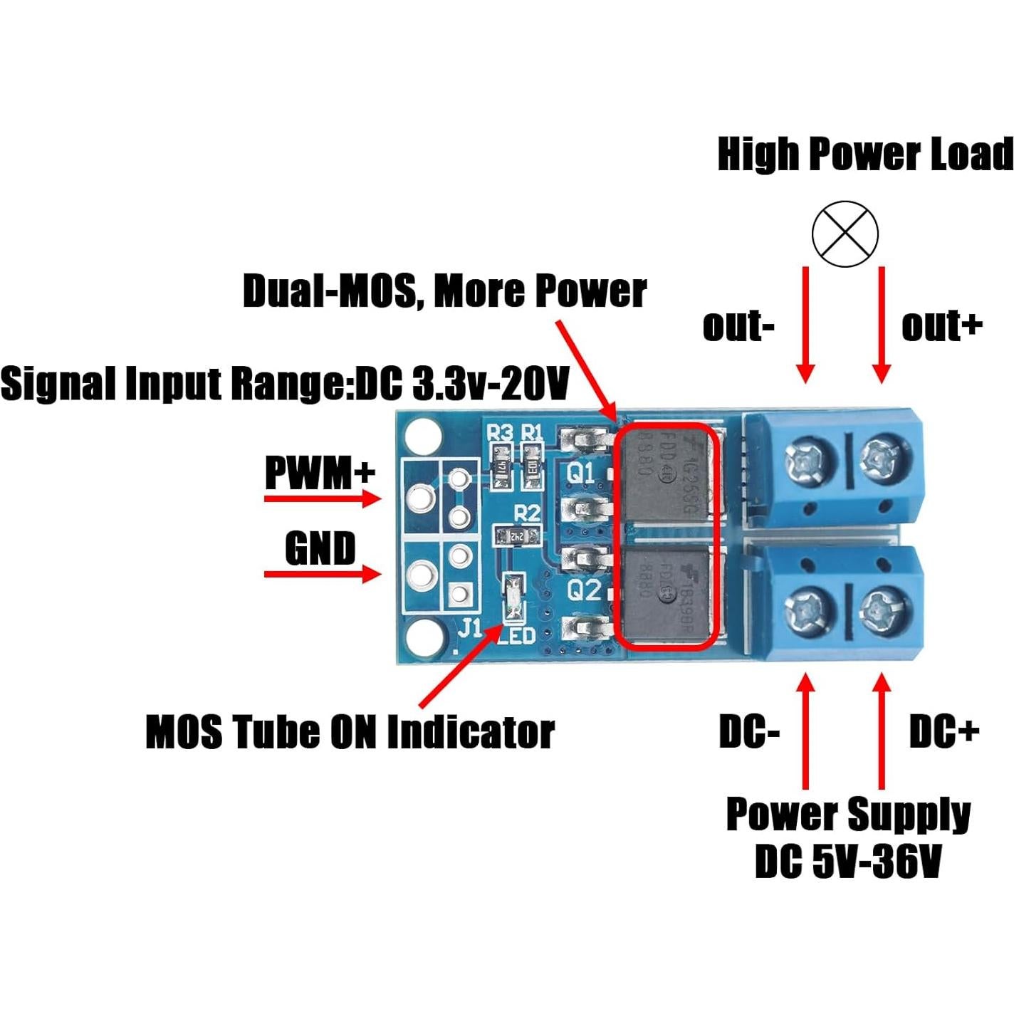 Módulo de Conmutación MOSFET Cermant 10pcs 15A 400W PWM