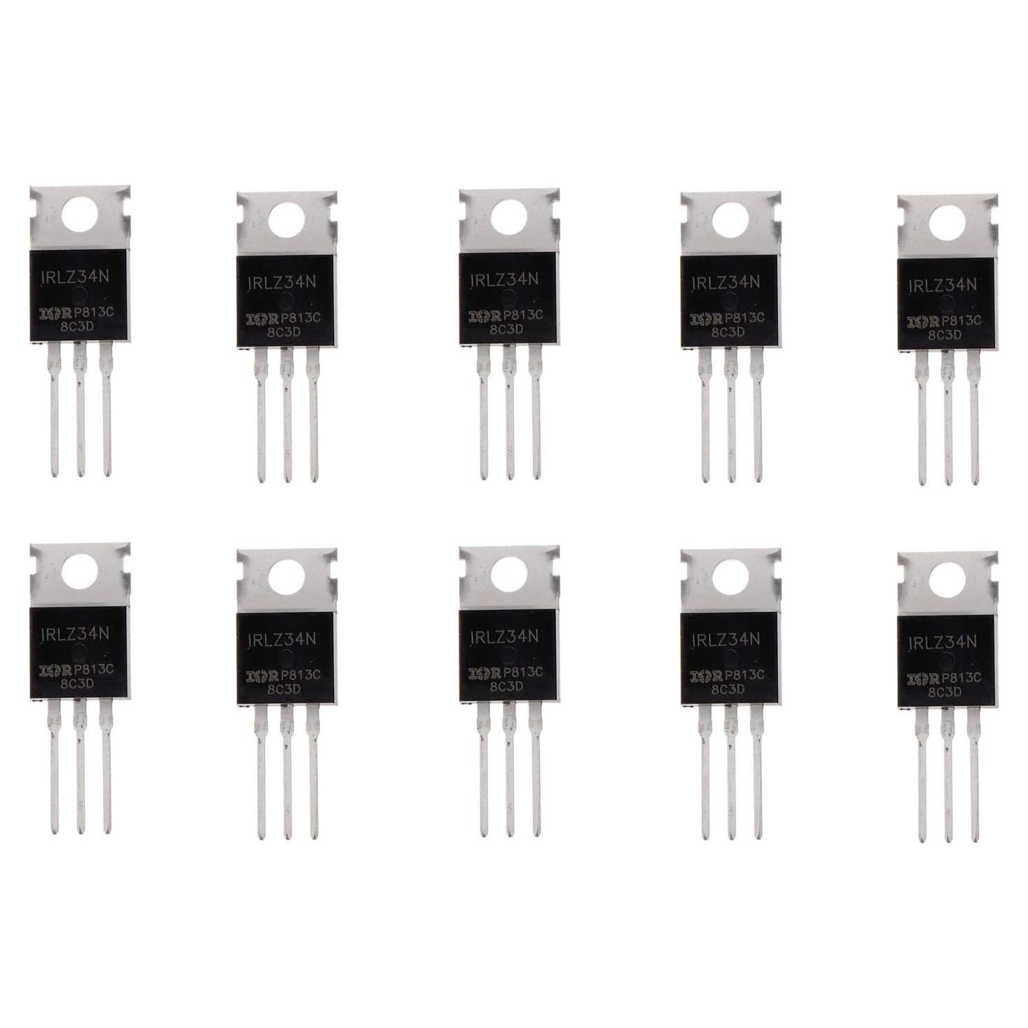 Transistor MOSFET BOJACK IRLZ34N 30A 55V Paquete de 10