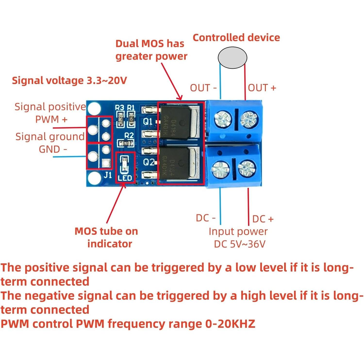 10 Pcs Módulo de Conducción MOSFET MTDELE 15A 400W PWM
