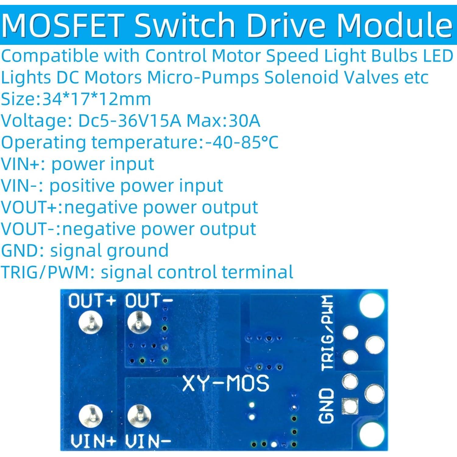 10 Pcs Módulo de Conducción MOSFET MTDELE 15A 400W PWM