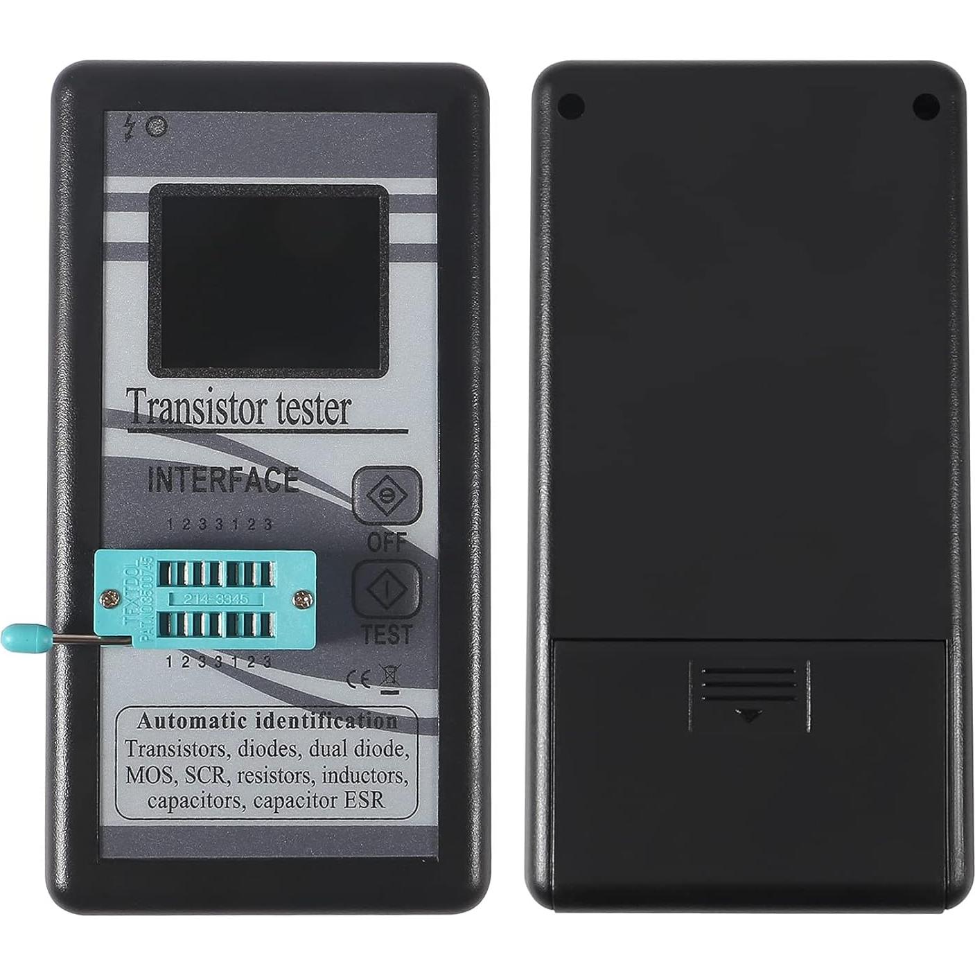 Transistor Tester, Mosfet Transistor Capacitor Tester, Mega328 NPN PNP Transistor Diode Resistor Inductor Capacitance MOS SCR ESR Meter Automatic Checker Detector