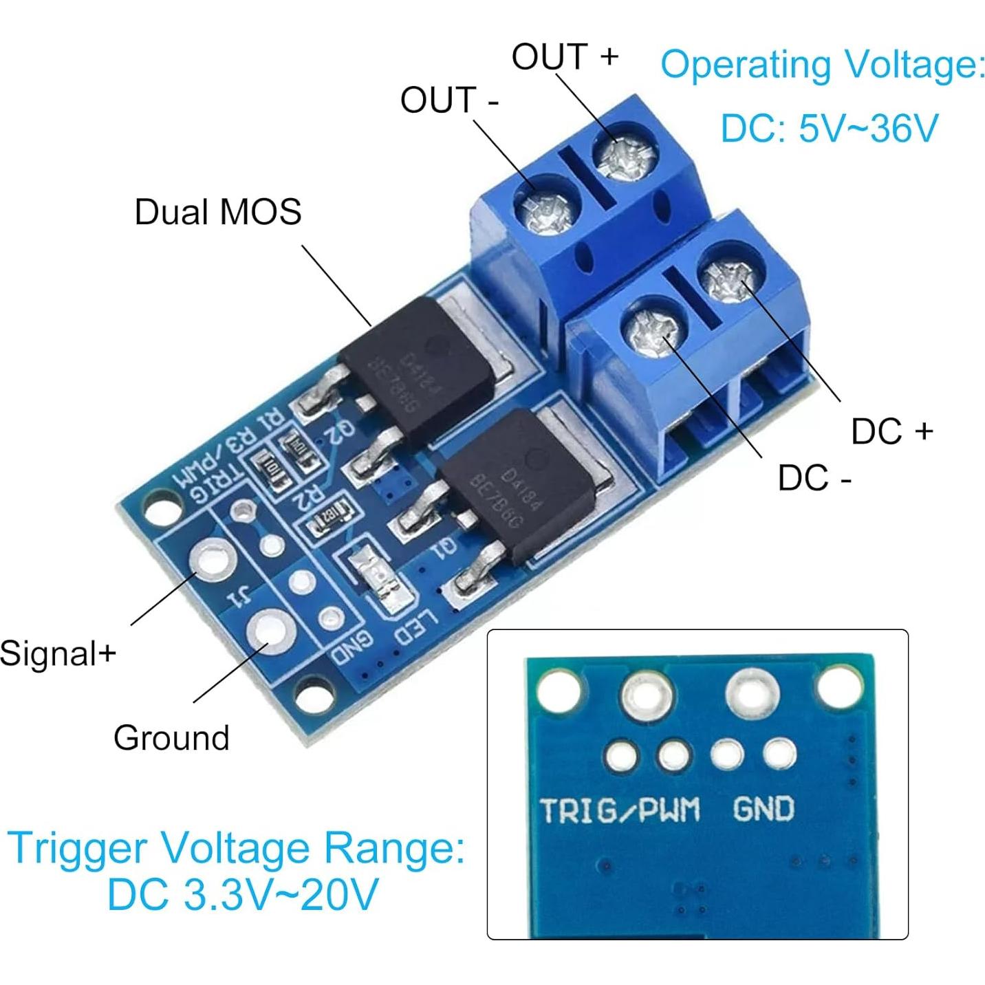 Módulo de Conmutador MOSFET Dual XUGERIP 5 PCS 15A 400W
