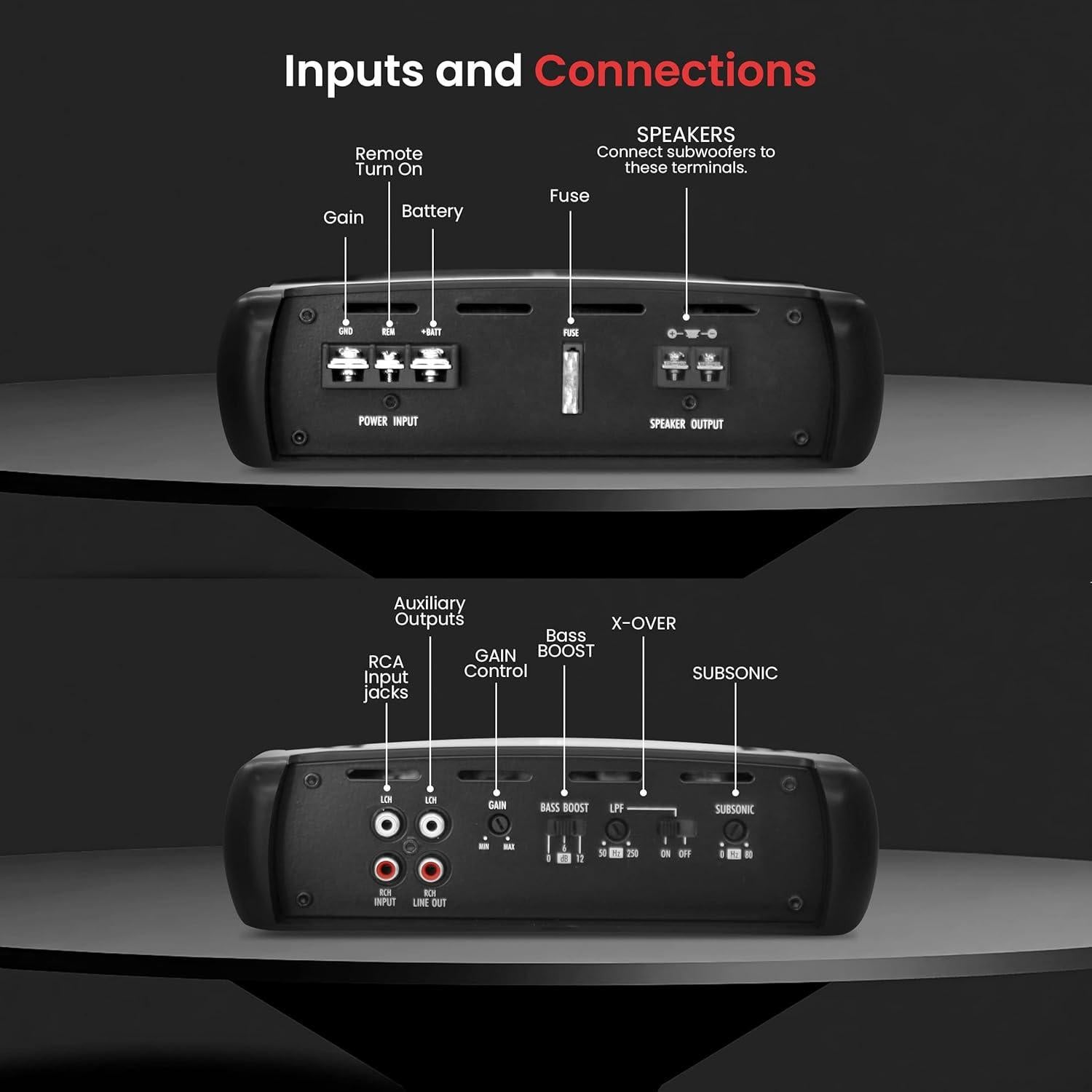 Amplificador Mosfet Pyle INV139A 2000W 1 Canal Clase AB