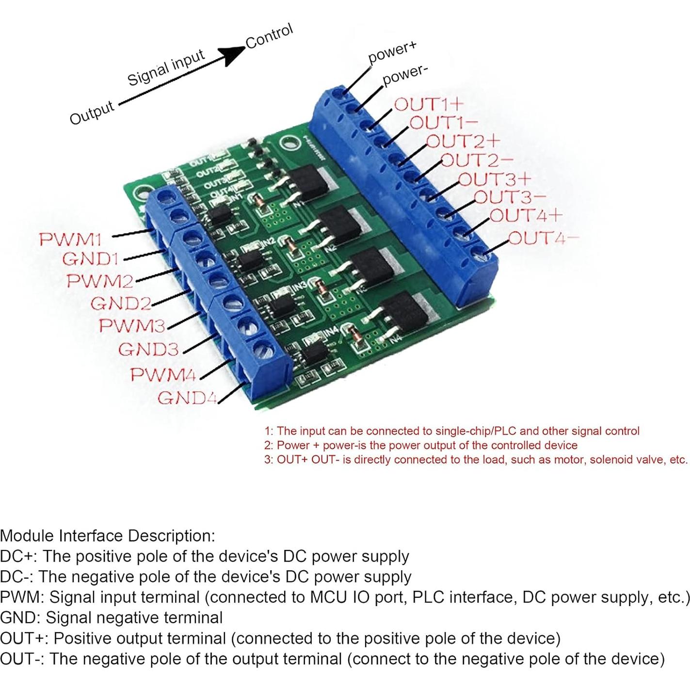 Módulo MOSFET YYNMOS-4 para Control de Potencia DC 3.7V-27V
