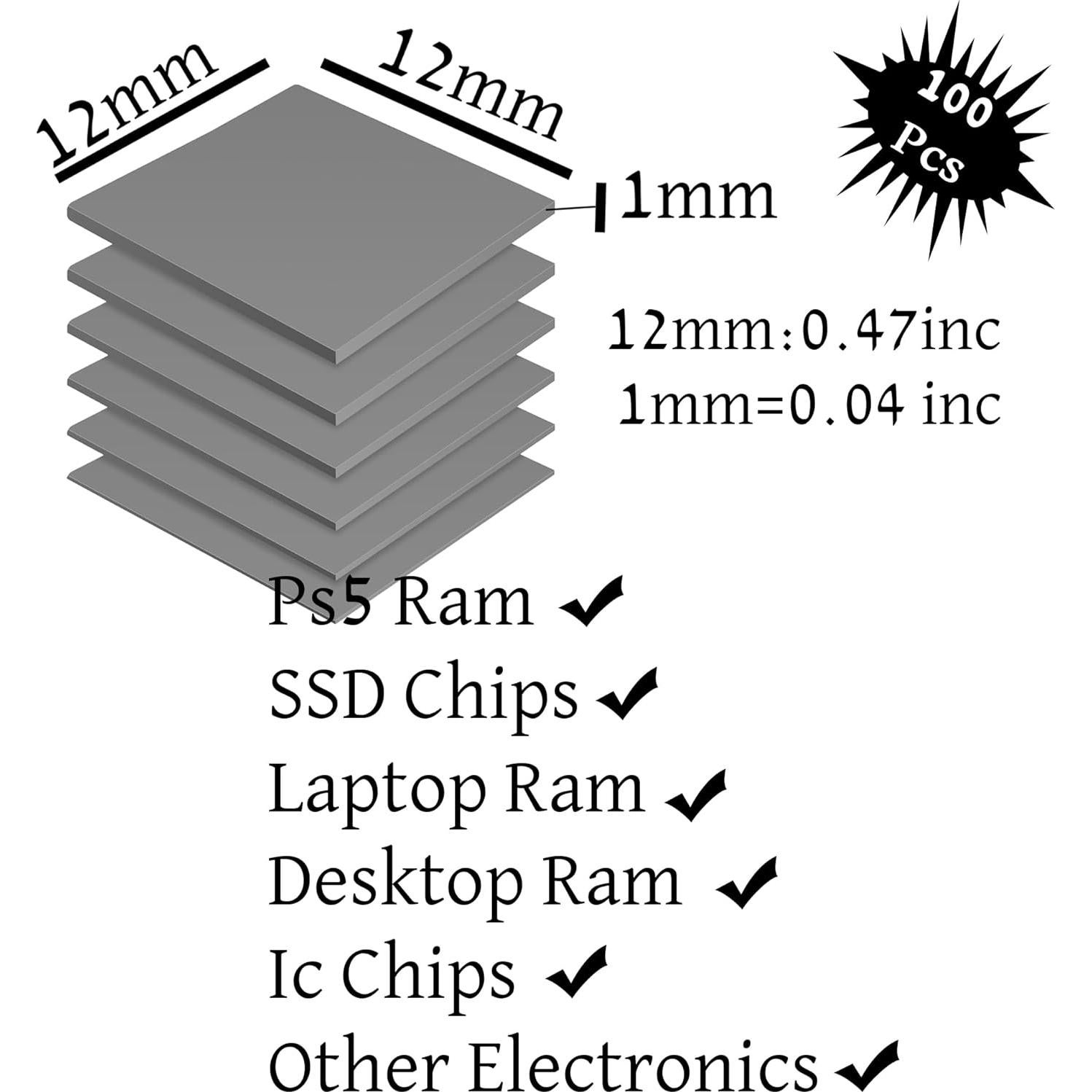 100 Almohadillas Térmicas Pre-Cortadas 12x12mm Meta Online