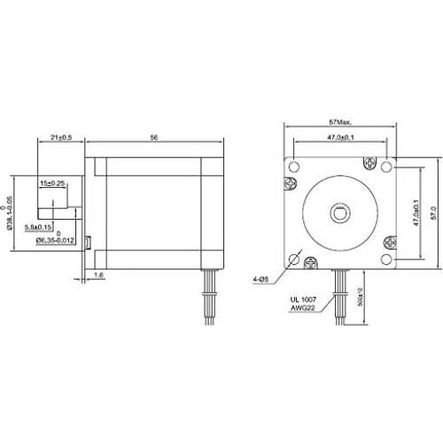 Motor Paso a Paso Nema 23 STEPPERONLINE 2.8A 1.24Nm