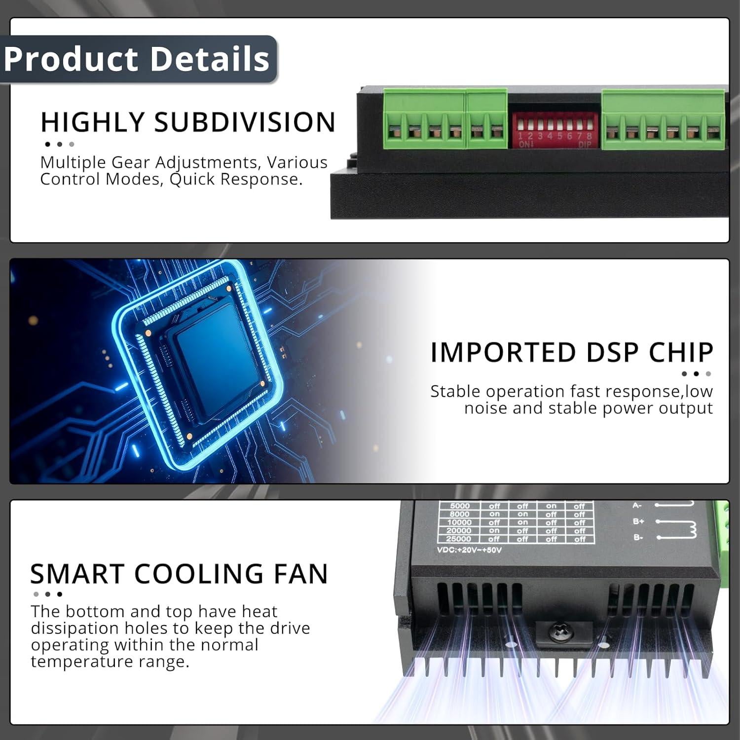 Controlador de Motor Paso a Paso Digital MAKERELE DM556 1.4-5.6A 20-50V CC