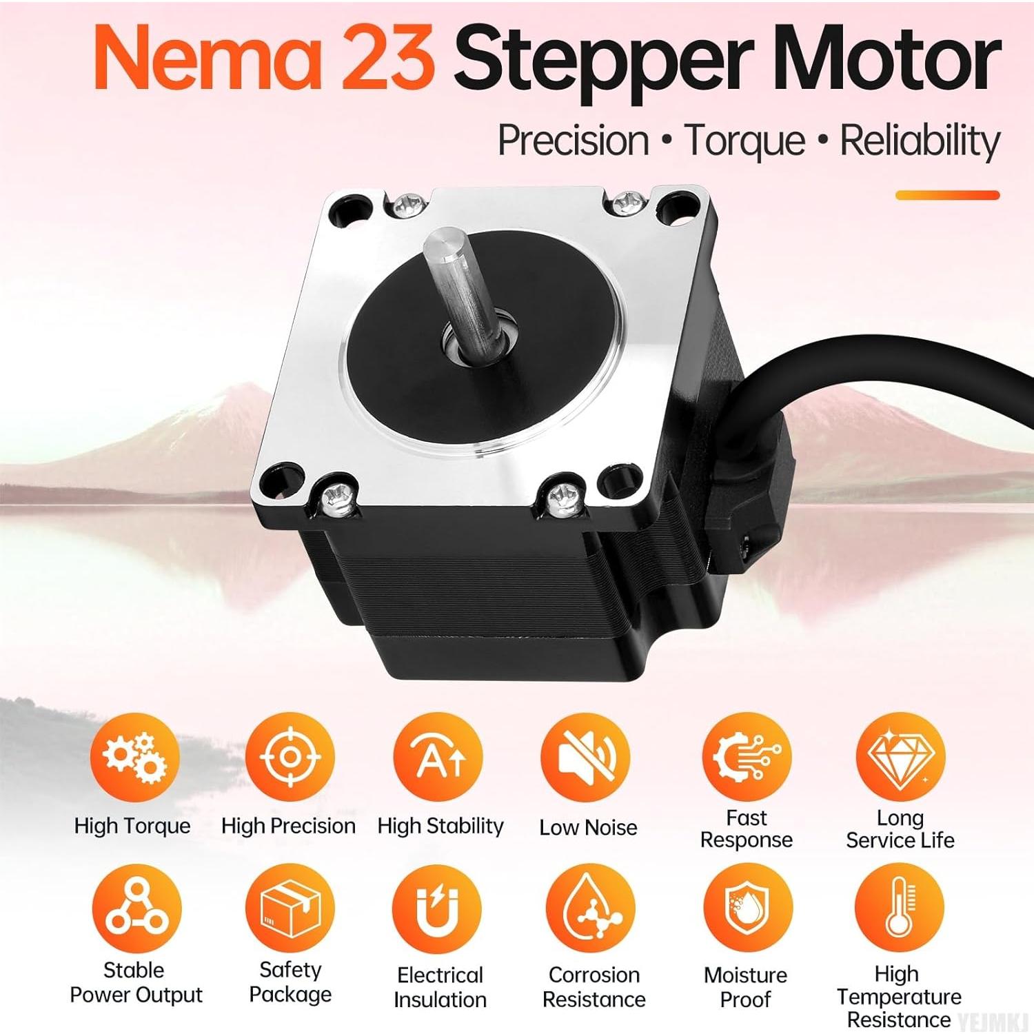 Motor Paso a Paso Nema 23 1.8° 0.72Nm 2 Fase 57x57mm para CNC