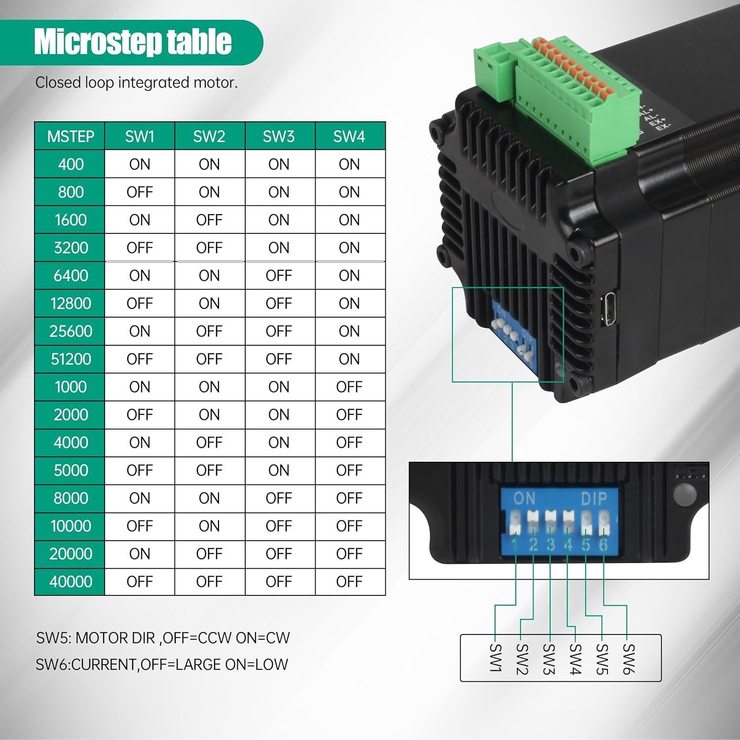Motor Paso a Paso Cerrado Nema23 2.2N.m 3000RPM 24-60V DC