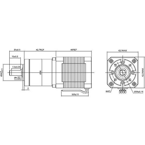 Motor Paso a Paso NEMA 17 con Reductor Planetario 51:1