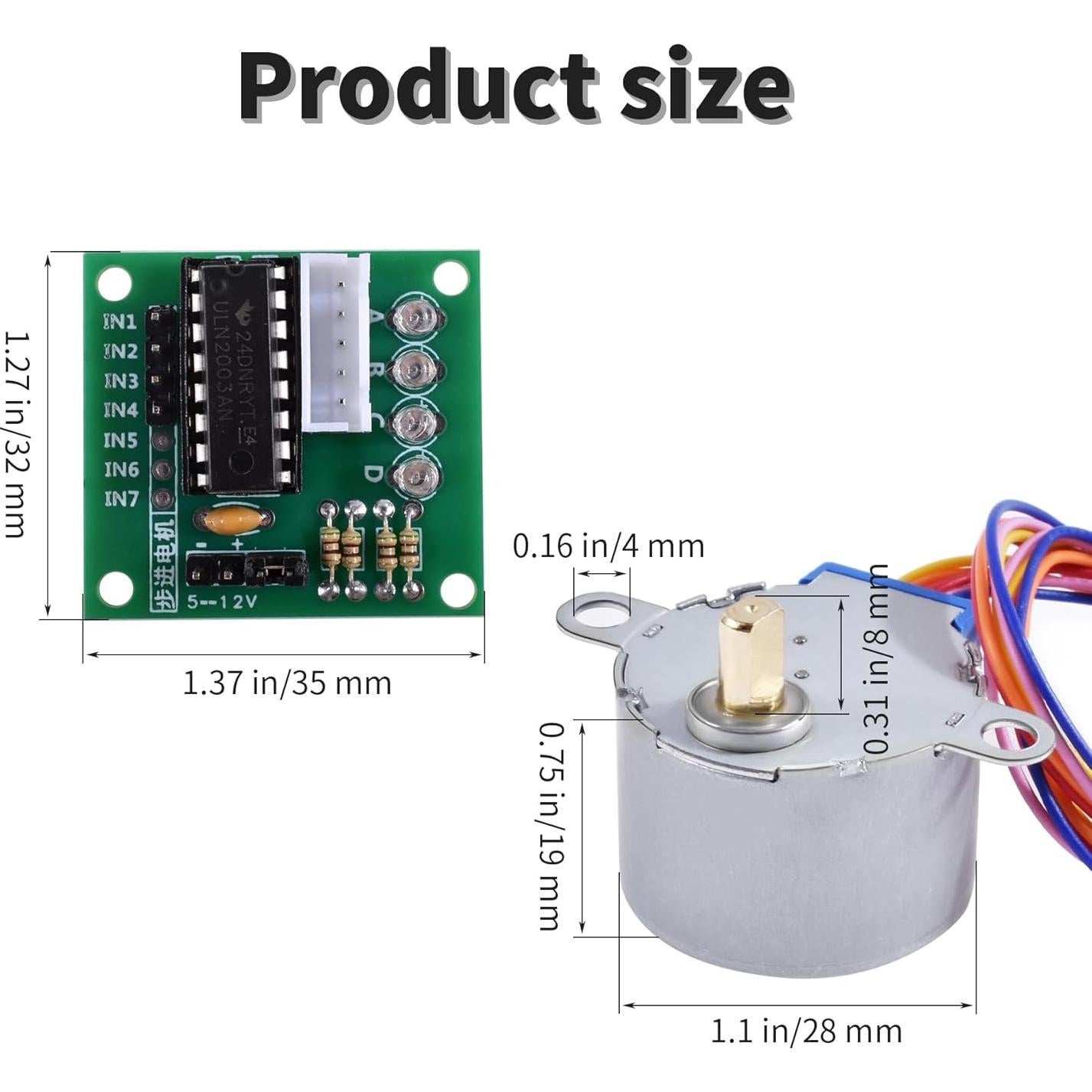 Motor Paso a Paso 28BYJ48 DC 5V + Placa Controladora ULN2003