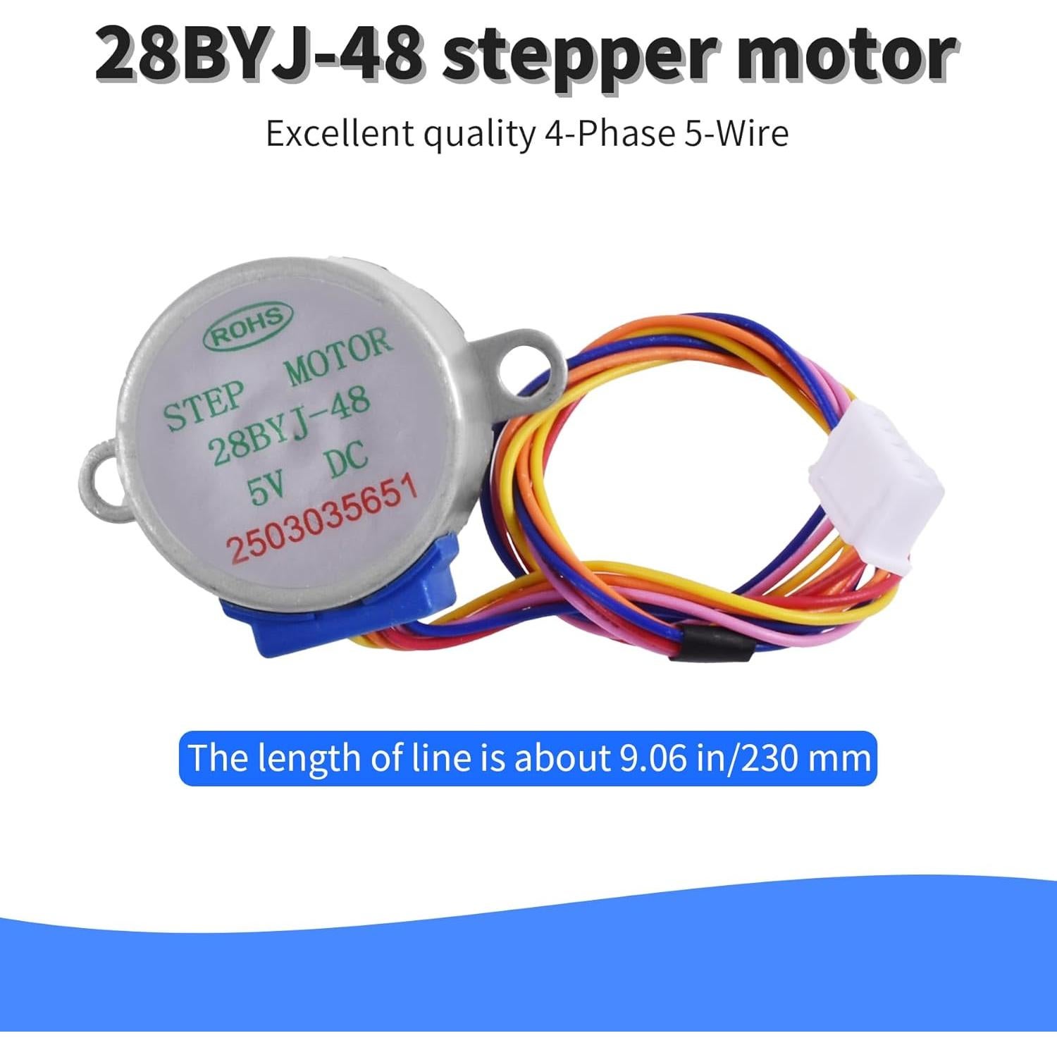 Motor Paso a Paso 28BYJ48 DC 5V + Placa Controladora ULN2003