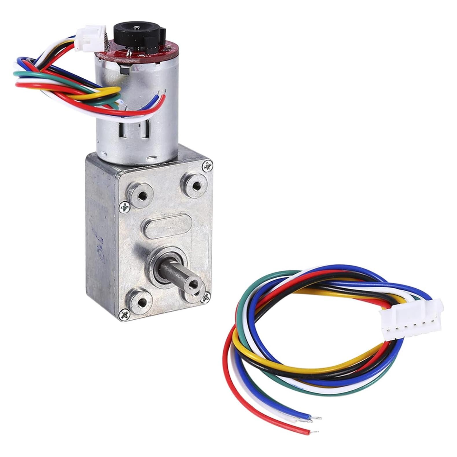 Motor de Engranaje de Gusano DC 12V 10RPM Walfront con Encoder