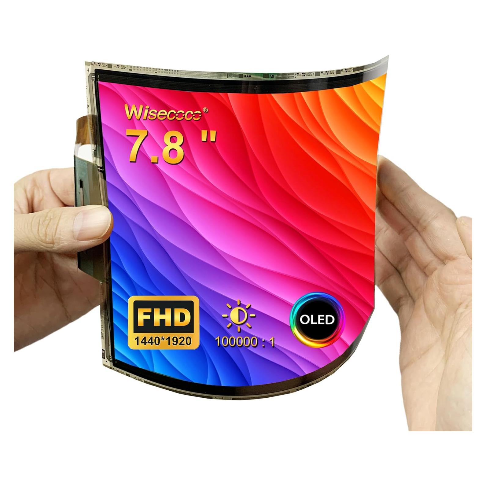 Pantalla Flexible Curvada 7.8" Wisecoco FHD AMOLED 1440x1920