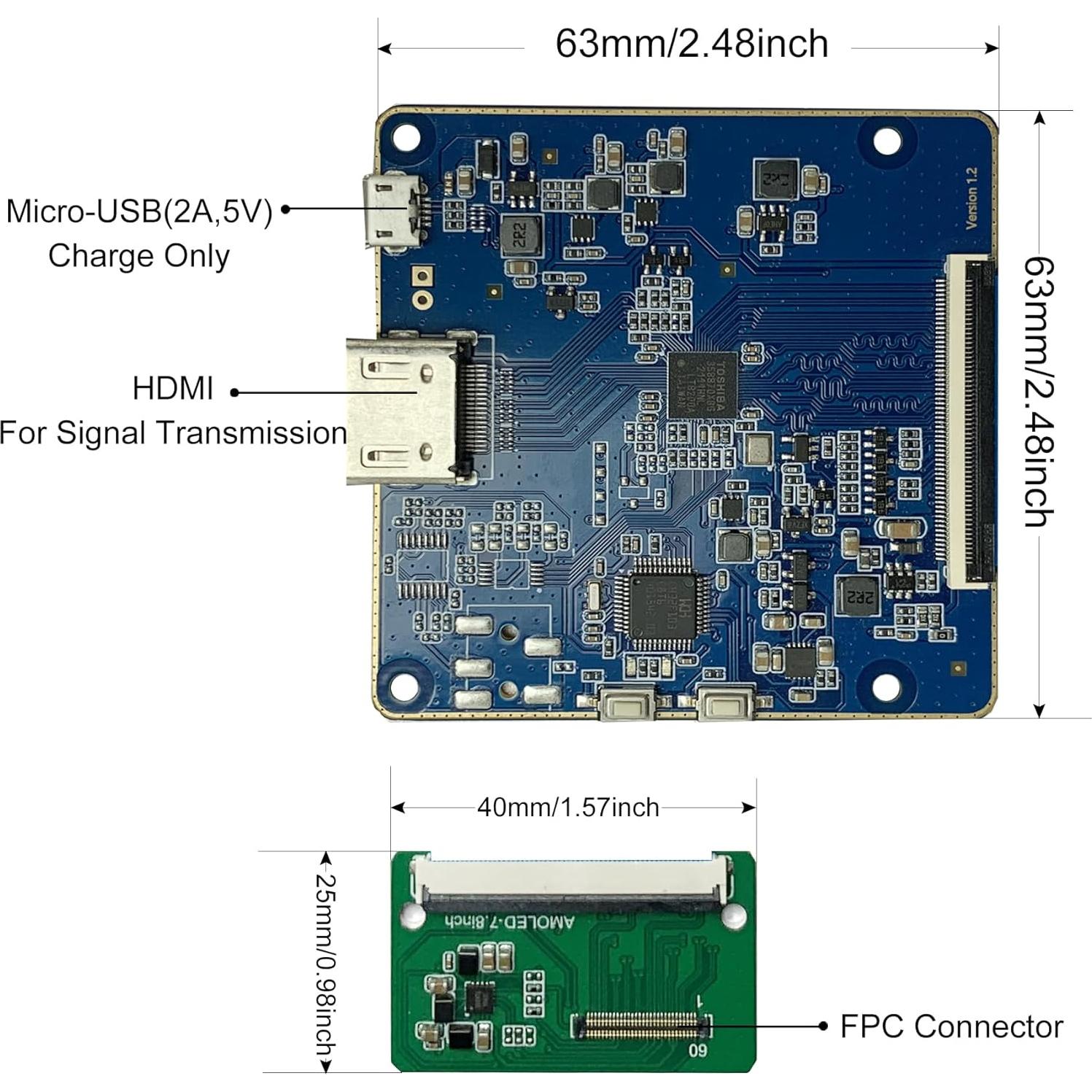 Pantalla Flexible Curvada 7.8" Wisecoco FHD AMOLED 1440x1920