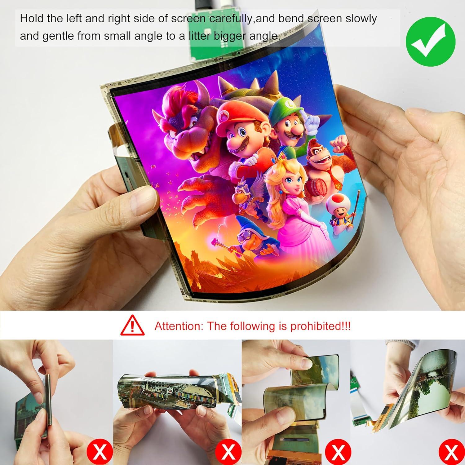 Pantalla Flexible Curvada 7.8" Wisecoco FHD AMOLED 1440x1920