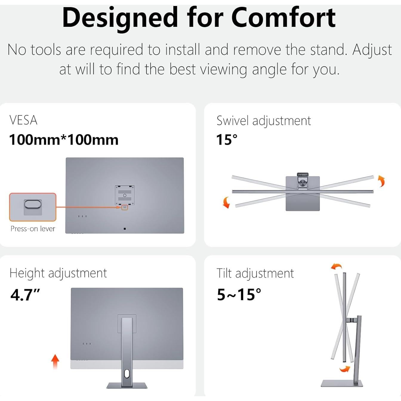 Monitor INNOCN 32" OLED 4K USB-C 90W HDR10 Ajustable