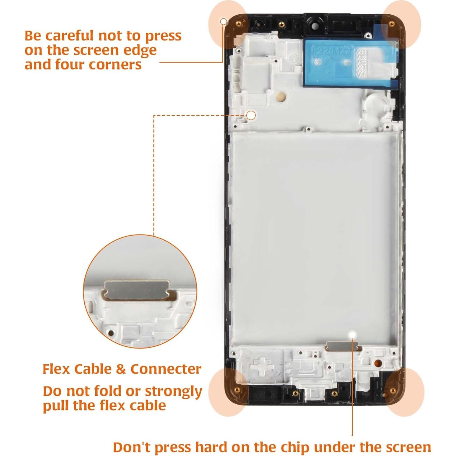 Pantalla OLED LCD con Marco Negro para Samsung Galaxy F22