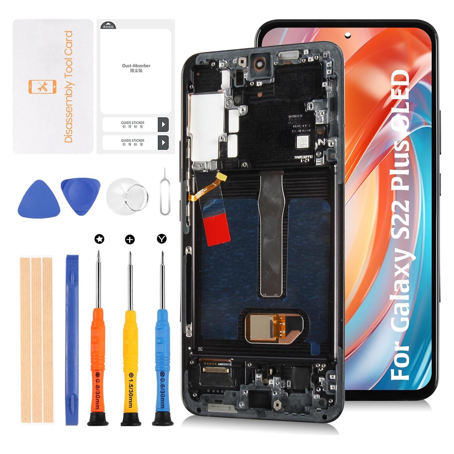 Reemplazo Pantalla LCD OLED con Marco Negro para Samsung S22+