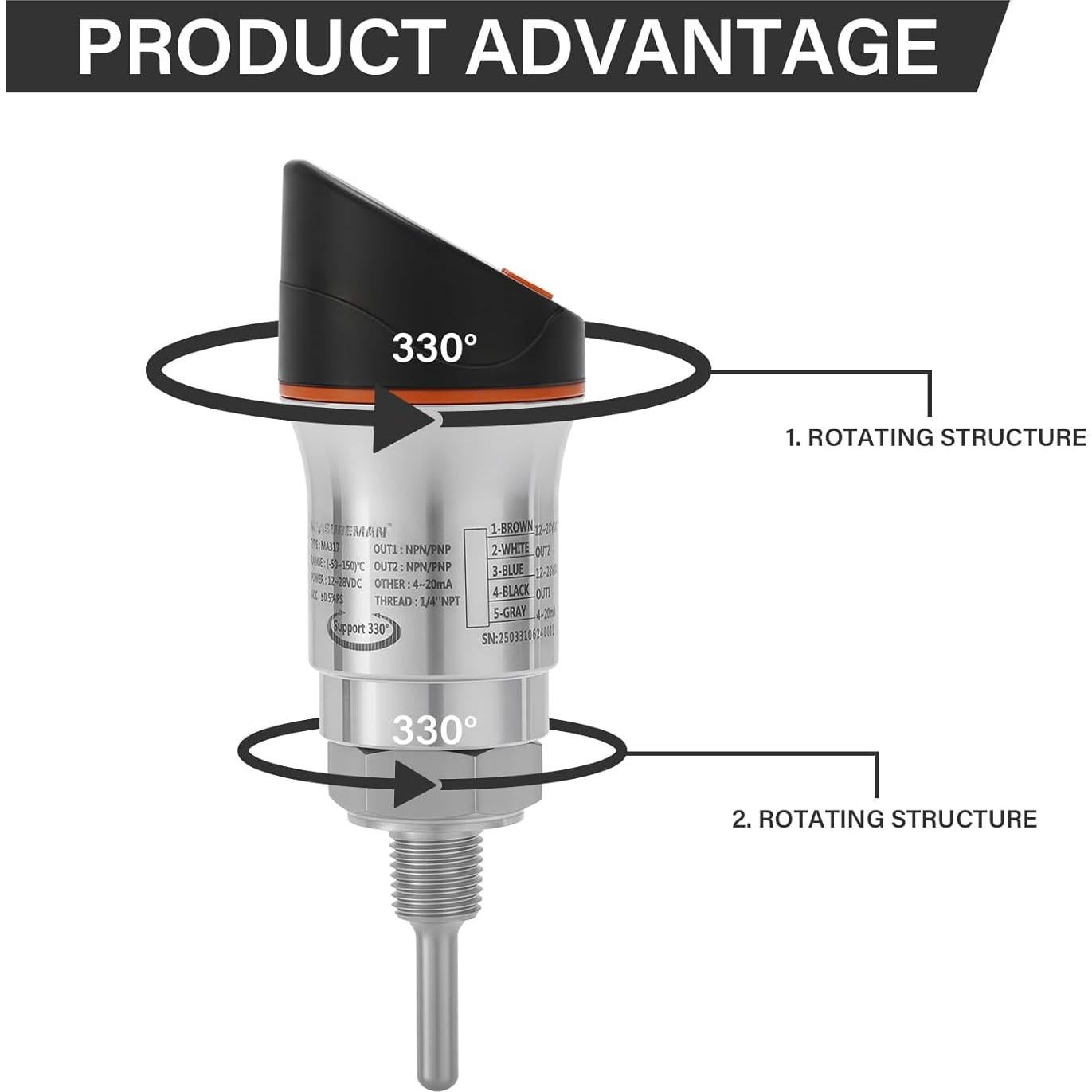 Interruptor de Temperatura Digital Measureman MA317 con Pantalla OLED