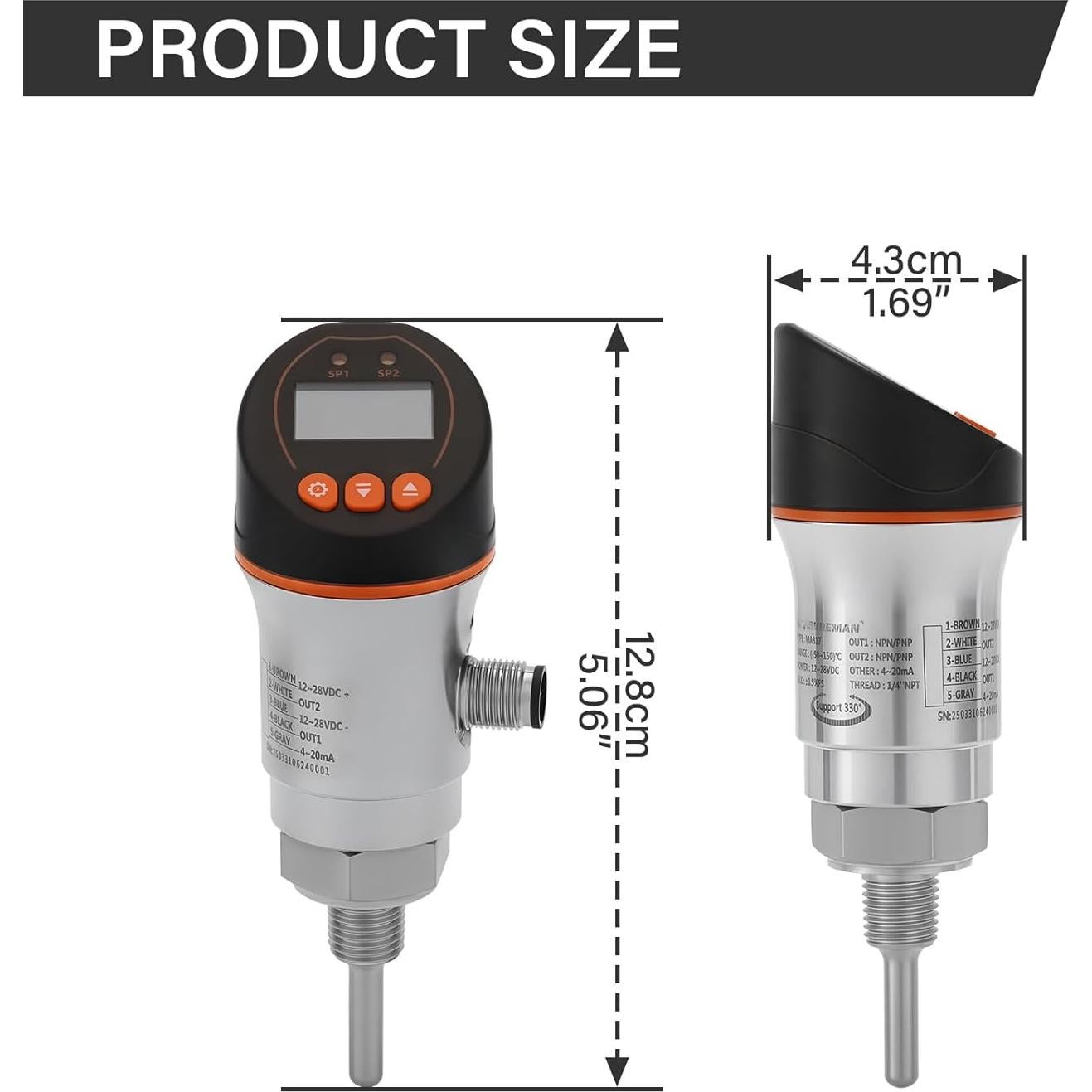 Interruptor de Temperatura Digital Measureman MA317 con Pantalla OLED