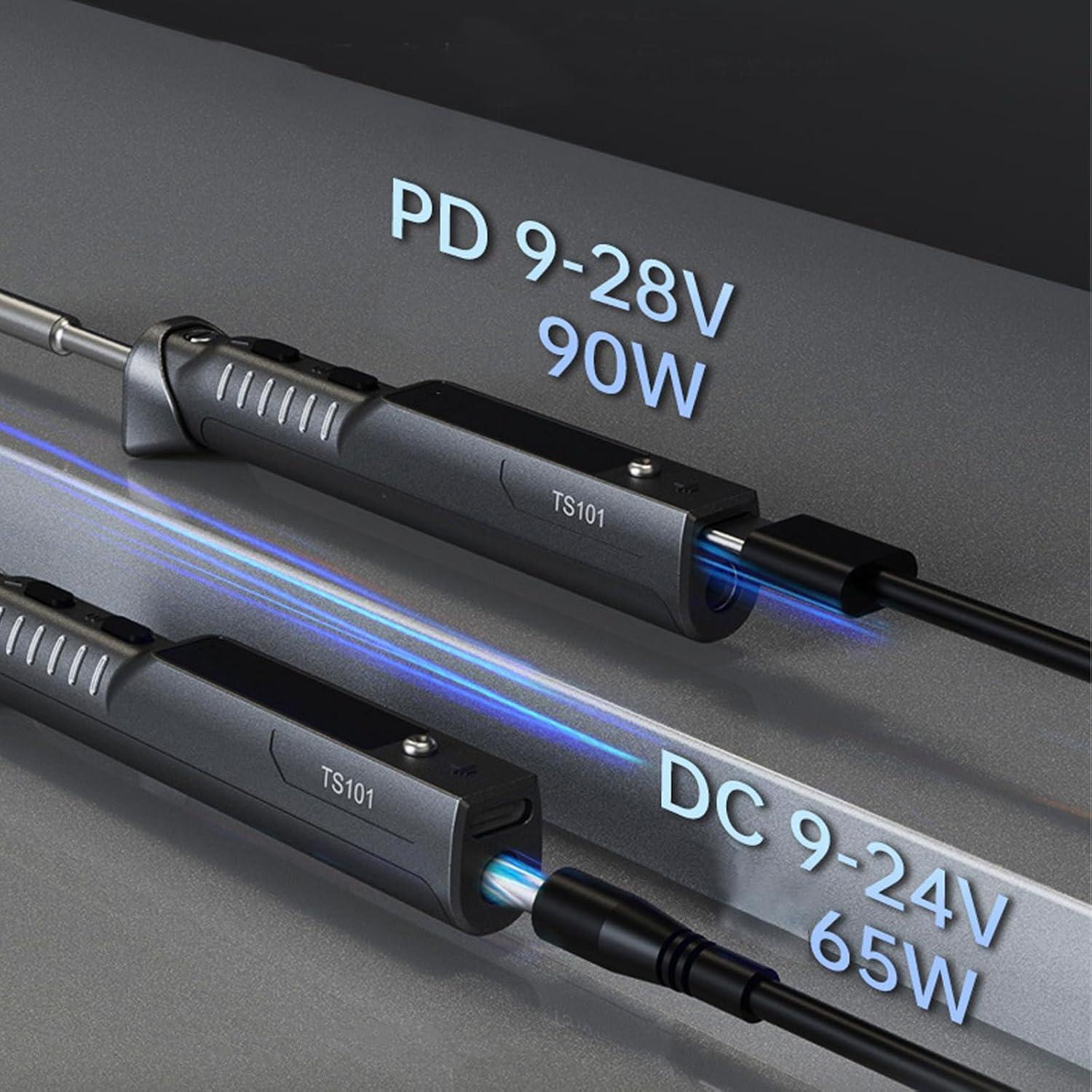 Soldador Eléctrico Portátil KMVOR TS101 USB-C 90W Temperatura 50-400°C