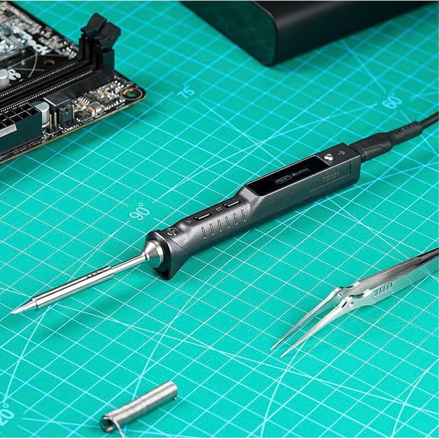 Soldador Eléctrico Portátil KMVOR TS101 USB-C 90W Temperatura 50-400°C