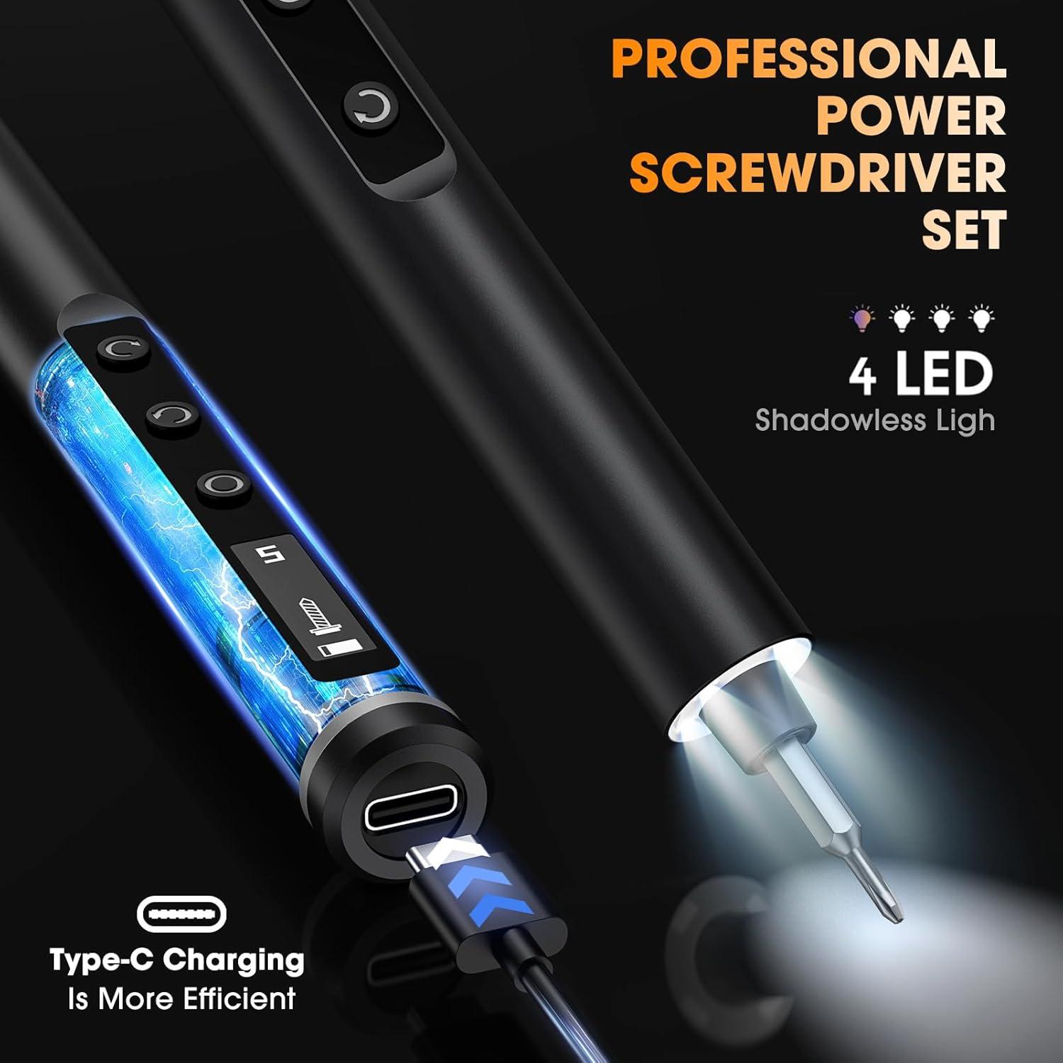 Destornillador Eléctrico Mini TenSine JD1008-A 50 en 1 con Pantalla LED