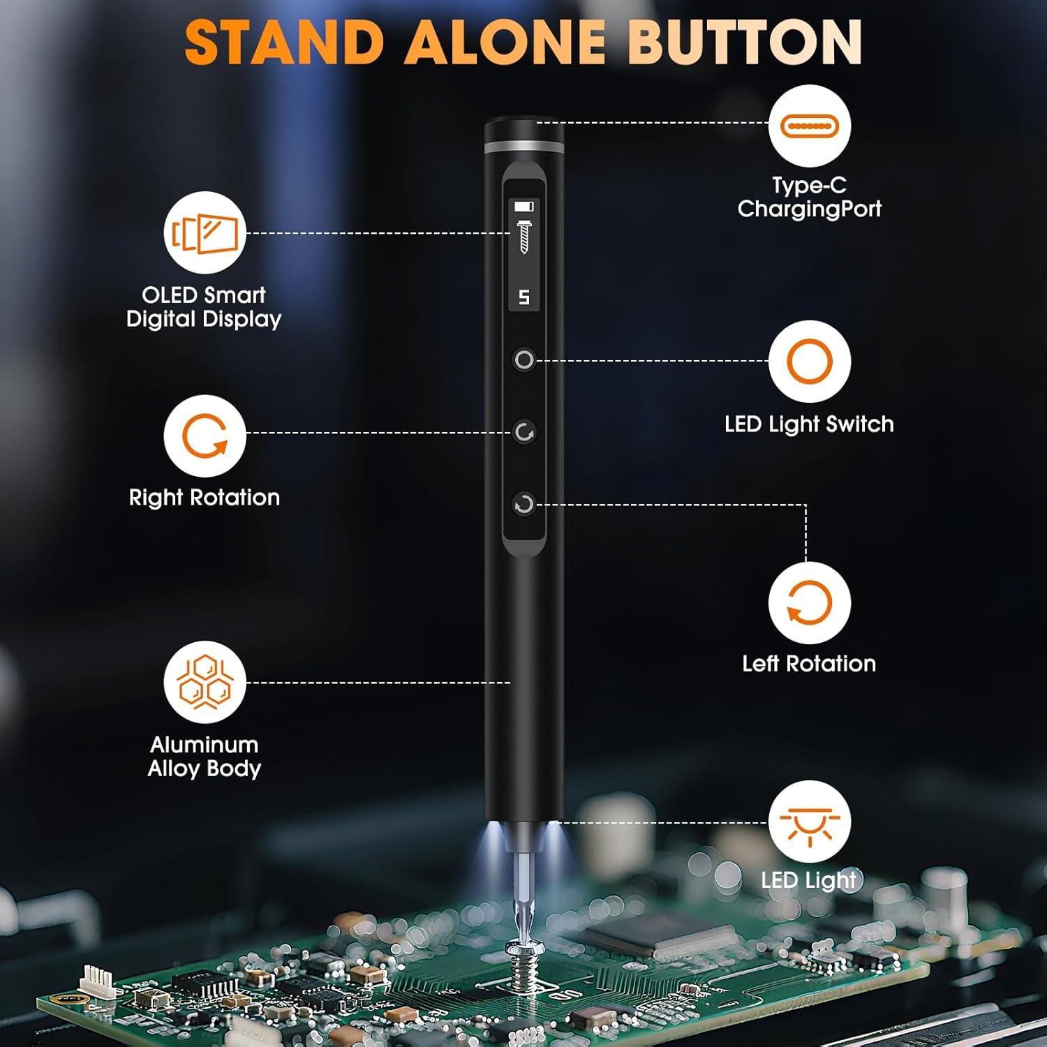 Destornillador Eléctrico Mini TenSine JD1008-A 50 en 1 con Pantalla LED