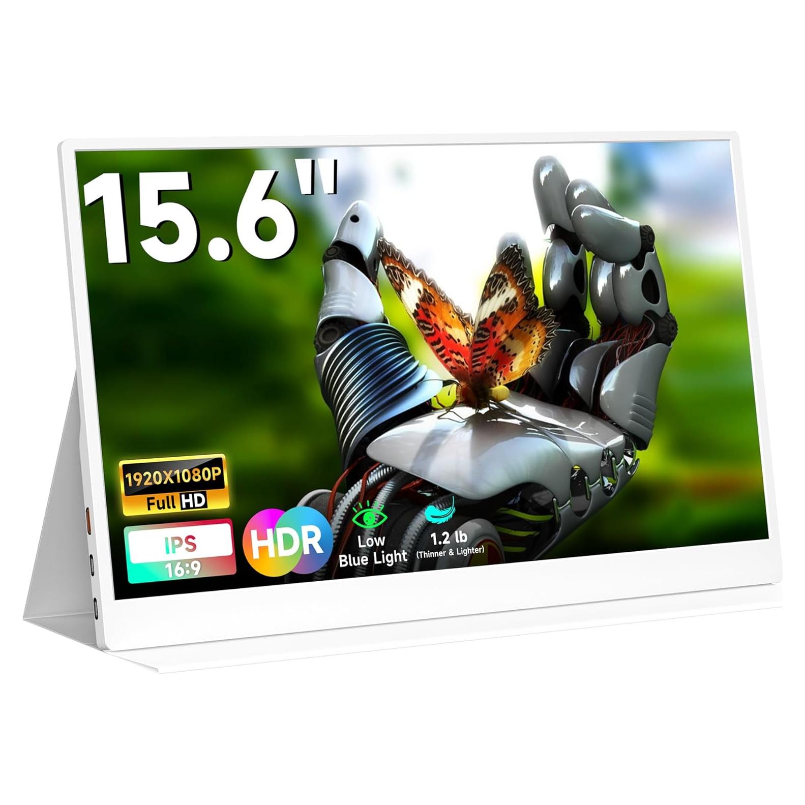 Monitor Portátil QAF 15.6" FHD 1080P USB-C HDMI Blanco