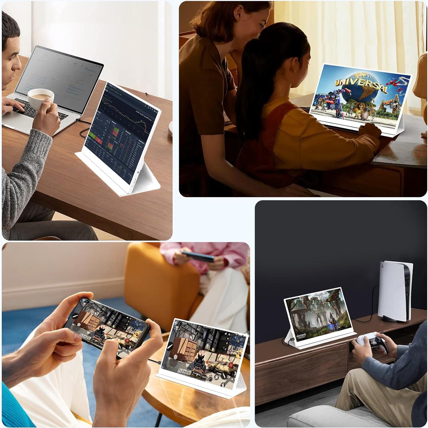 Monitor Portátil QAF 15.6" FHD 1080P USB-C HDMI Blanco