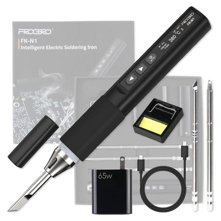 Kit de Soldador Digital FROGBRO 65W con Pantalla OLED y 3 Puntas