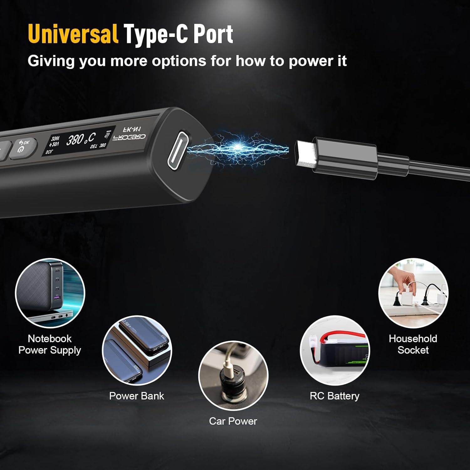 Kit de Soldador Digital FROGBRO 65W con Pantalla OLED y 3 Puntas