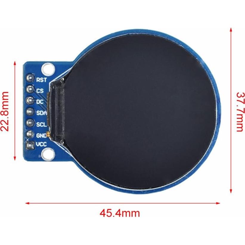 Módulo de Pantalla LCD TFT HiLetgo 1.28" GC9A01 240x240 RGB